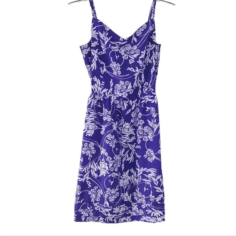 Gap Girls Summer Dress Size 10 Purple Floral, Sleeveless Dress, Zip Up Back